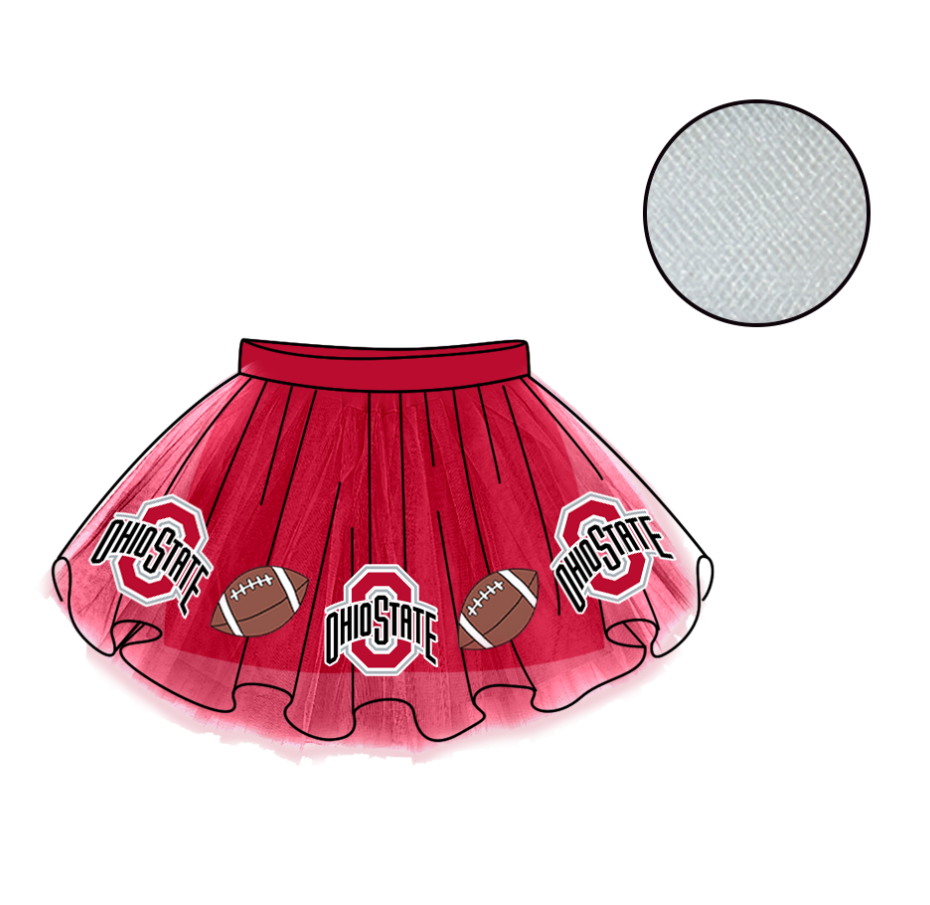 Custom moq 5 mix size milk silk summer teams Baby Girl's Red Mesh Skirt Summer Outfit Team Clothing