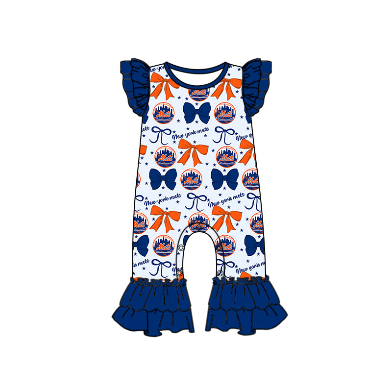 Custom moq 5 mix size milk silk summer teams baby girls clothes team bow blue long sleeve hooded pants sets and dress 1 and dress 2 and romper-25.6.16