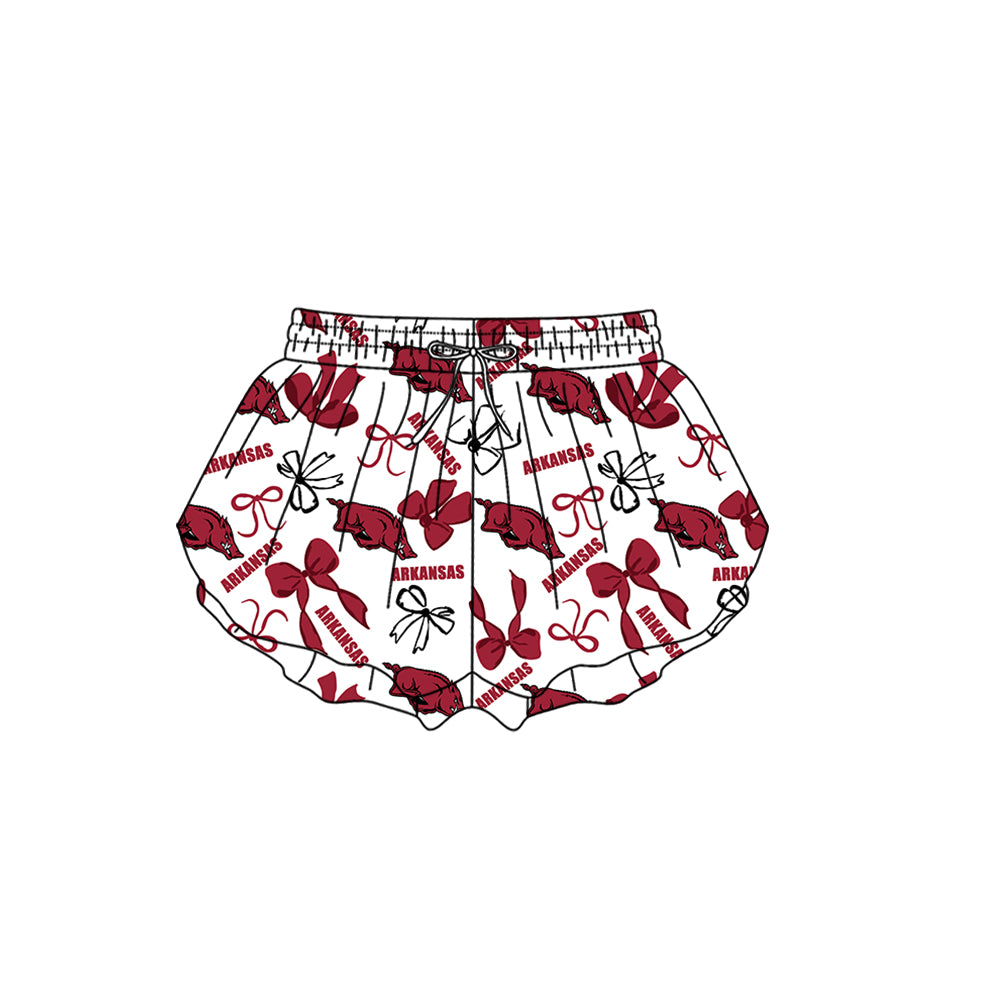 Custom moq 5 mix size milk silk summer teams Baby Girls Bow Vest Top Skirt Shorts Sets Sleeveless Yoga Knee Length Dresses Yoga Shorts