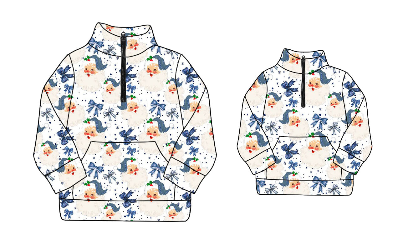 25.8.22 custom each style moq 5eta 4-6week Sibling Sister Christmas bow baby boy long sleeve top and adult top match design