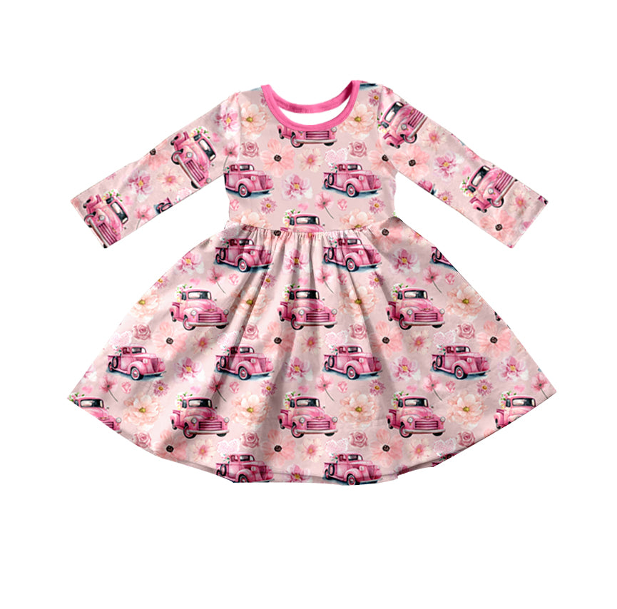 9.19 custom each style moq 5eta 4-6week Sibling Sister love cars pink baby girl sets and dress match family design