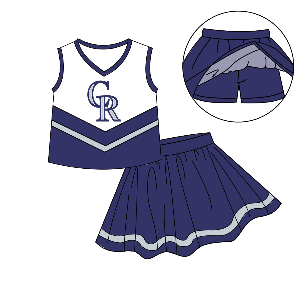 Custom moq 5 mix size milk silk eta 6-8weeks summer teams baby girls clothes team sleeveless skirts shorts sets-25.7.8