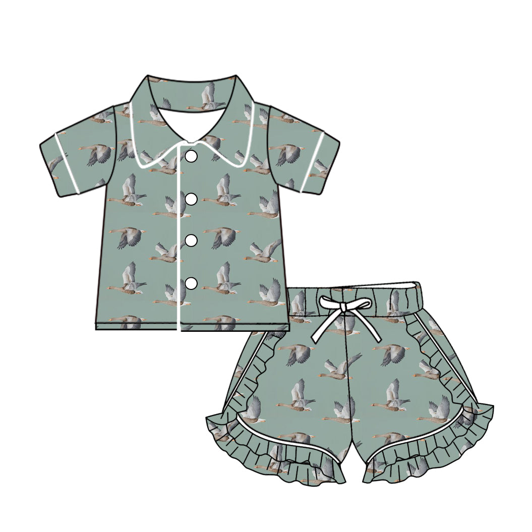 10.21 custom each style moq 5eta 4-6week baby kids clothes duck short sleeve shorts pajamas sets
