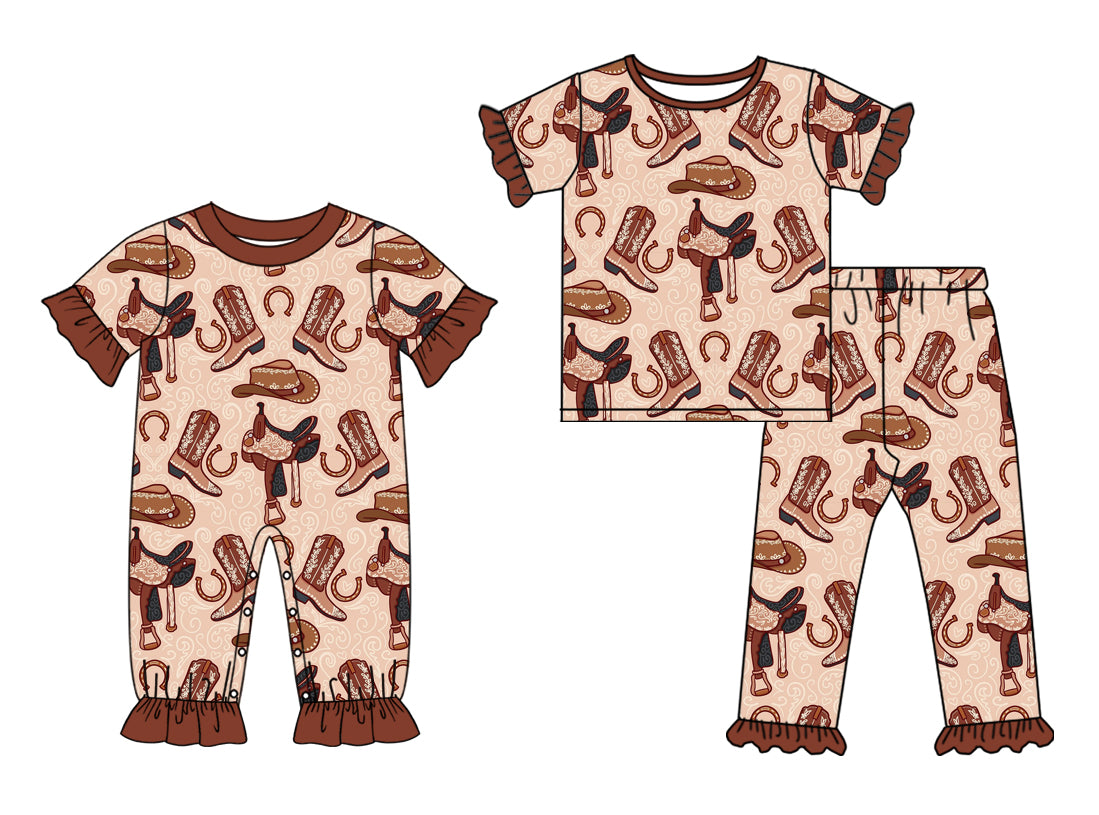 25.10.1 custom each style moq 8 eta 6-8week Sibling Sisters boots baby girl clothes short sleeve pants sets and romper match family design