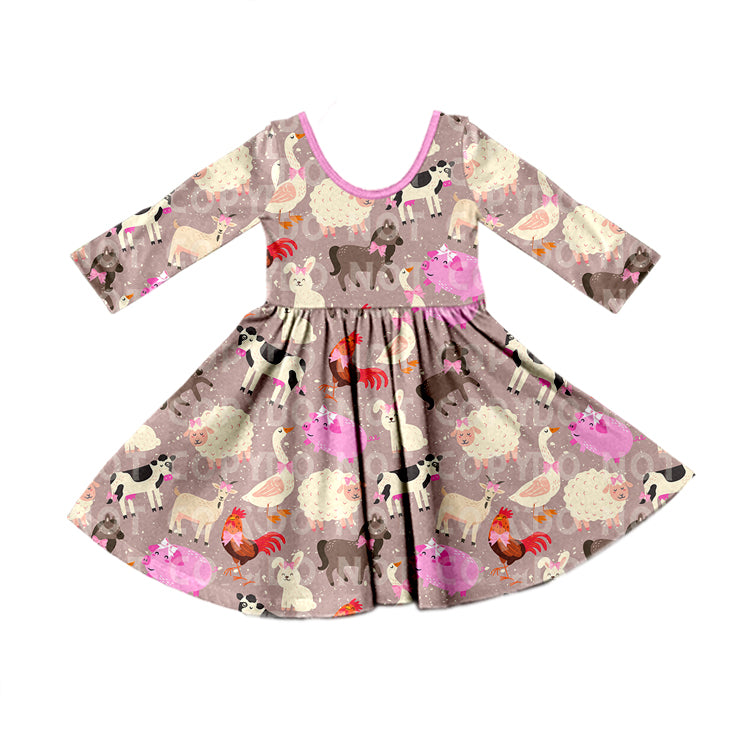 8.26 custom each style moq 5eta 4-6week Sibling Sister cow pink baby girl sets and dress match family design