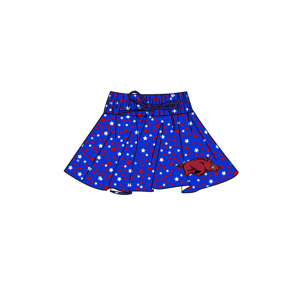 Custom summer teams baby girls clothes team blue hooded long sleeve tops and dress and skirts and shorts 1 and shorts 2-25.5.8