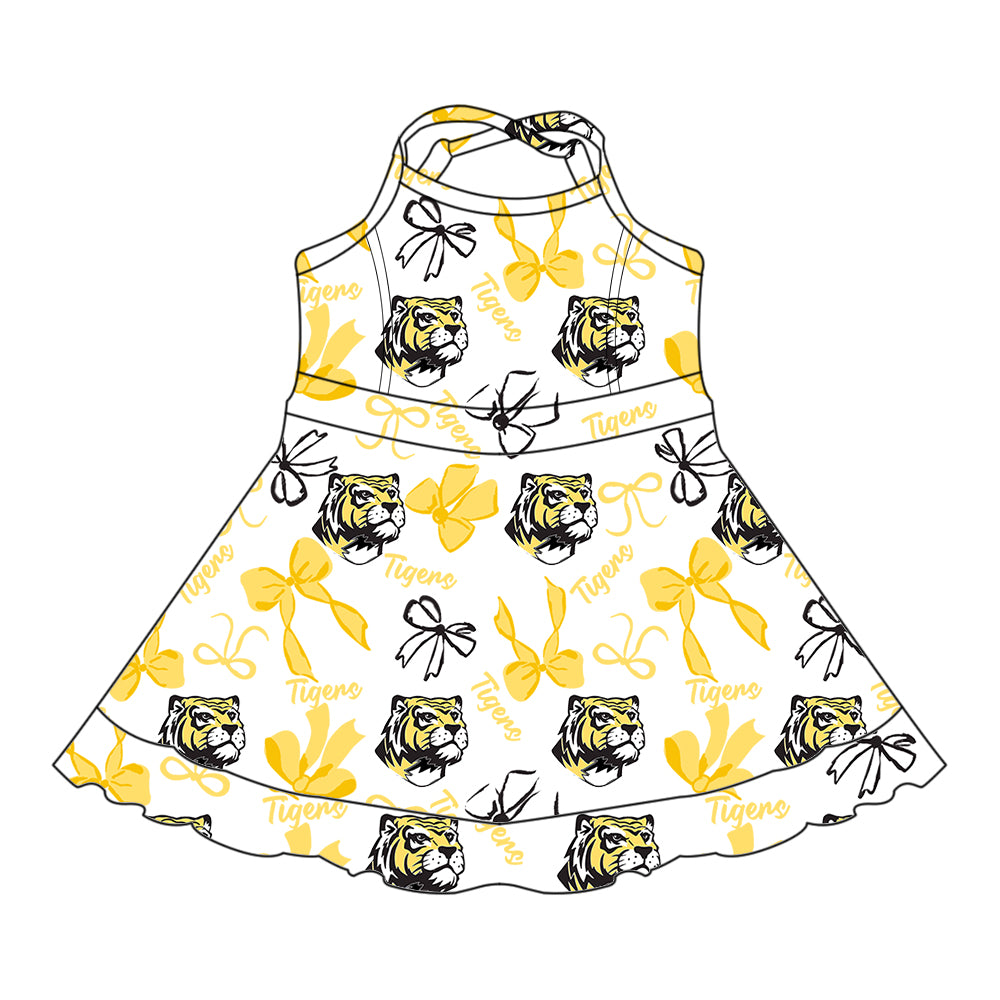 Custom moq 5 mix size milk silk summer teams baby girls clothes bow yellow hooded long sleeve pants sets and skirts sets and dress and jumpsuit and top-25.7.30