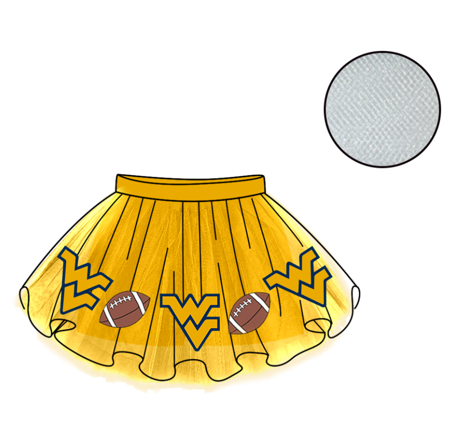 Custom moq 5 mix size milk silk summer teams Baby Girl's Yellow Mesh Skirt Summer Outfit Team Clothing