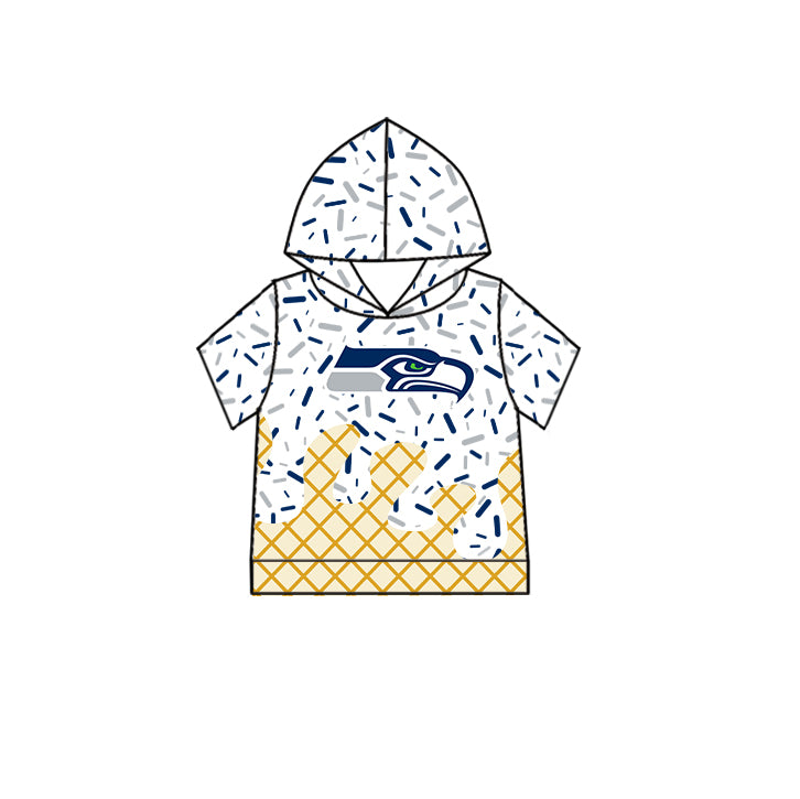 Custom summer teams baby girls clothes team white hooded long sleeve tops and short sleeve top and dress and pants and shorts-25.6.19