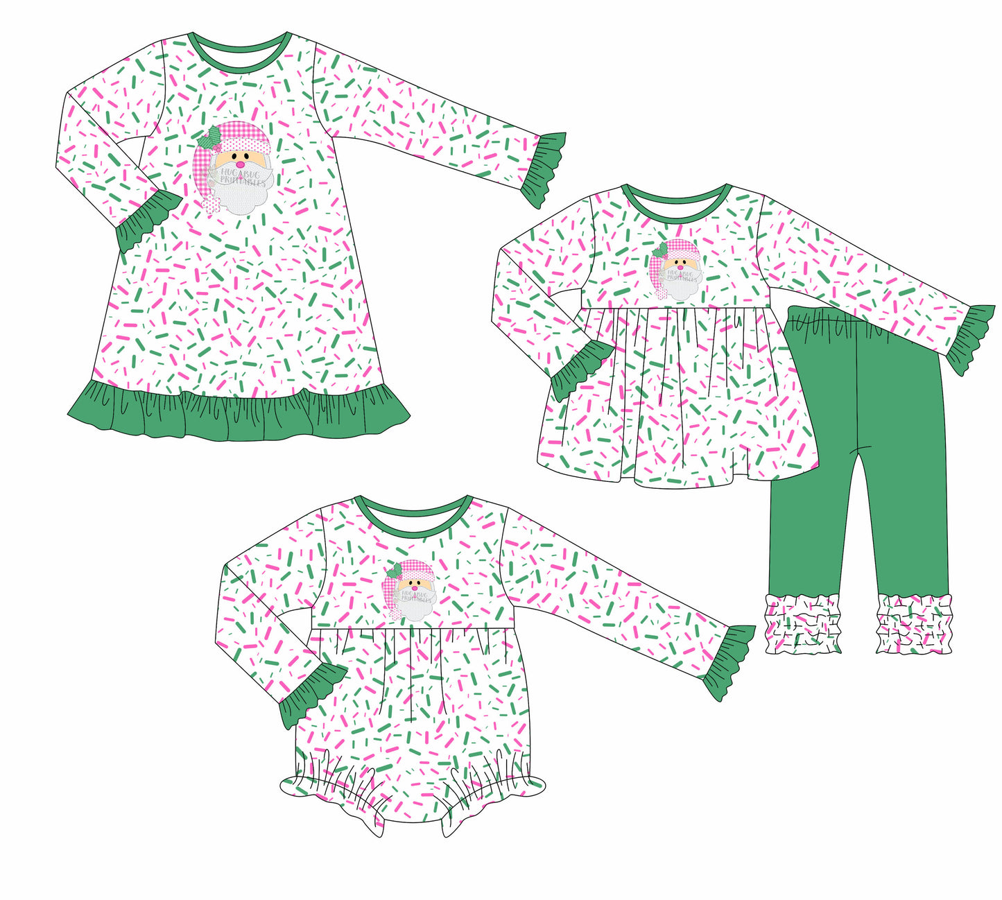 25.7.25 custom each style moq 5eta 4-6week Sibling Sisters Christmas baby girl long sleeve pants sets and dress and rompers match family design