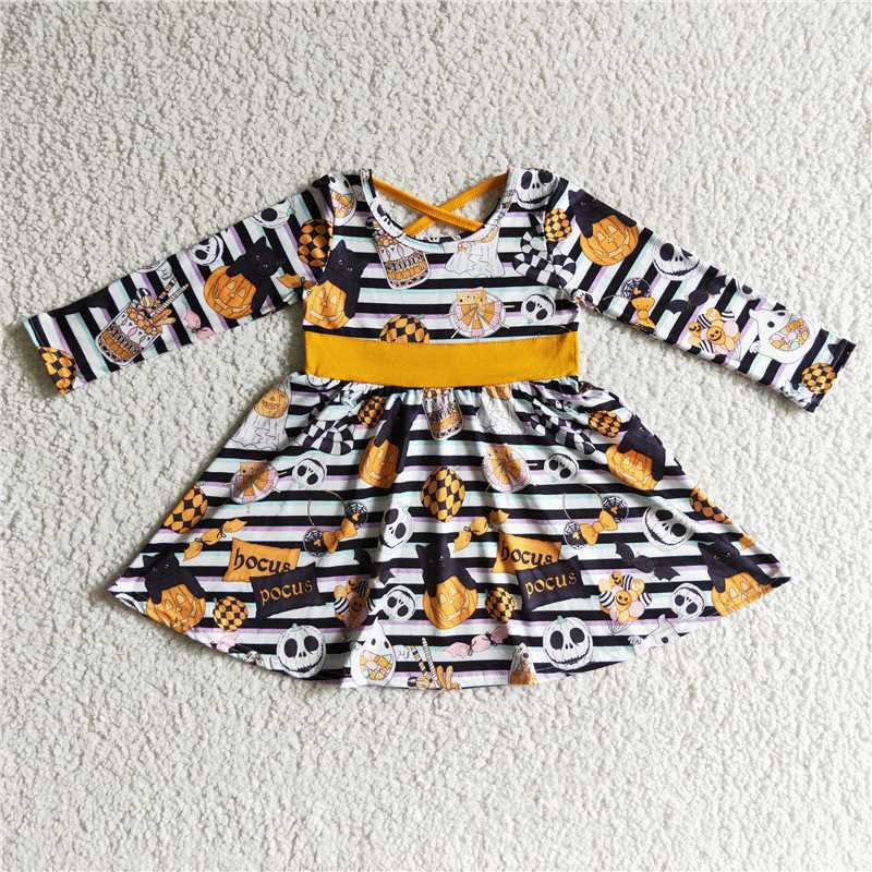 SALES NEW Baby Girls' Halloween Witches Twirl Dresses Cute Spooky Costume for Toddlers Kids' Fashion Halloween Outfit
