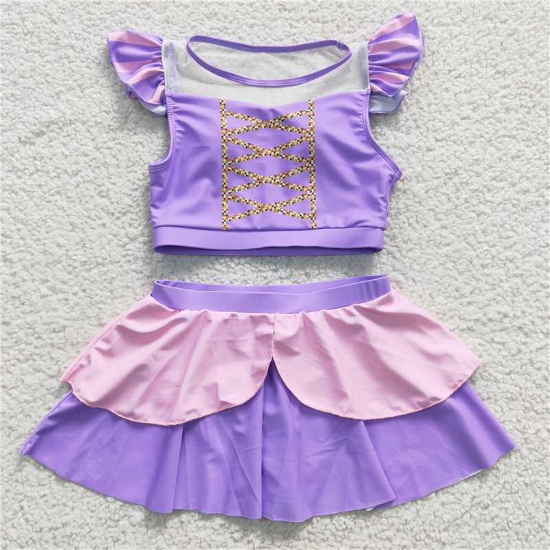 Cute Clothes S0145 Baby Girls Lavender Two Pieces Swimsuits