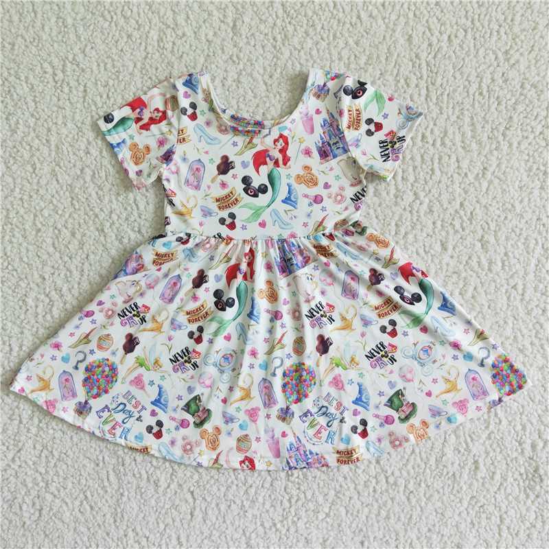 Cute Clothes GSD0050 Baby girls summer White knee length dresses