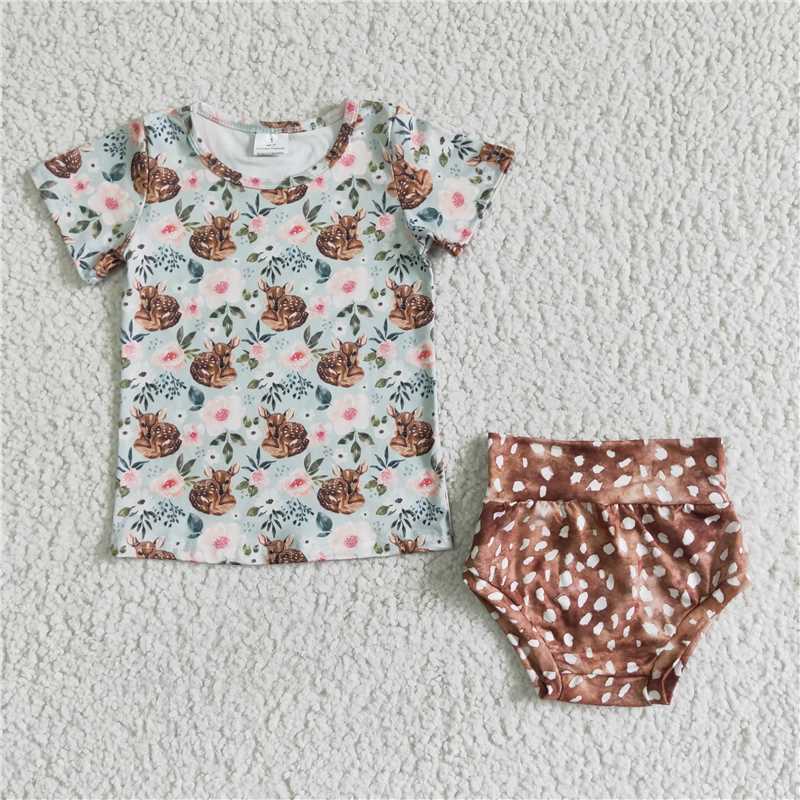SALES NEW Baby girls deer bummie summer sets