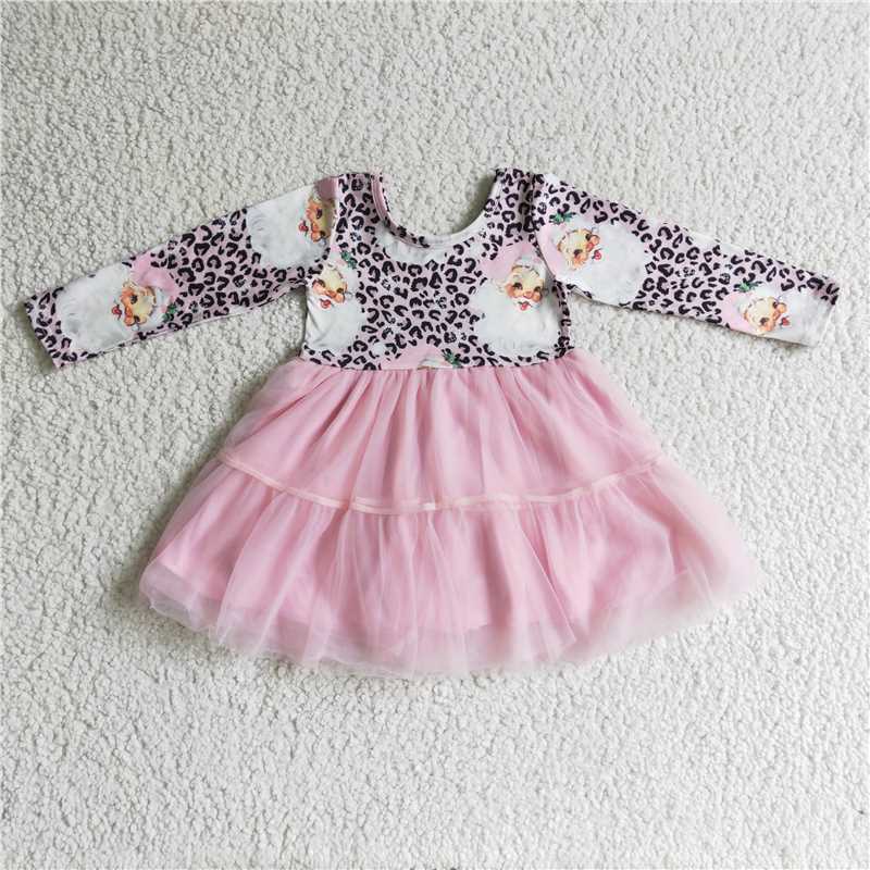 SALES NEW Baby Girls Christmas Santa Pink Tulle Dress Toddler Kids Holiday Costume Pink Outfit for Girls