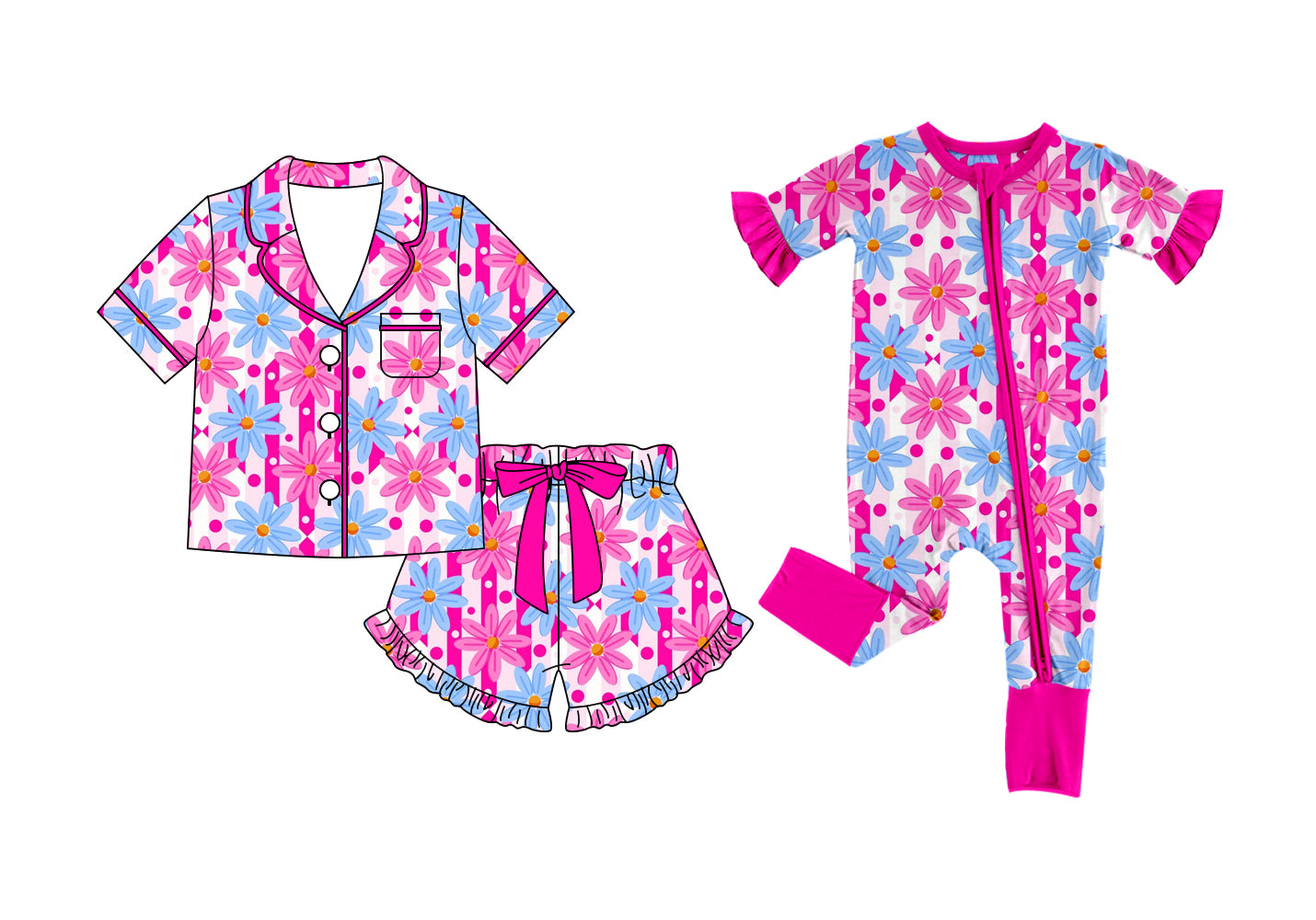 26.1.21 custom each style moq 5 eta 6-8week Sibling Sister floral baby girl short sleeve shorts sets and romper match design