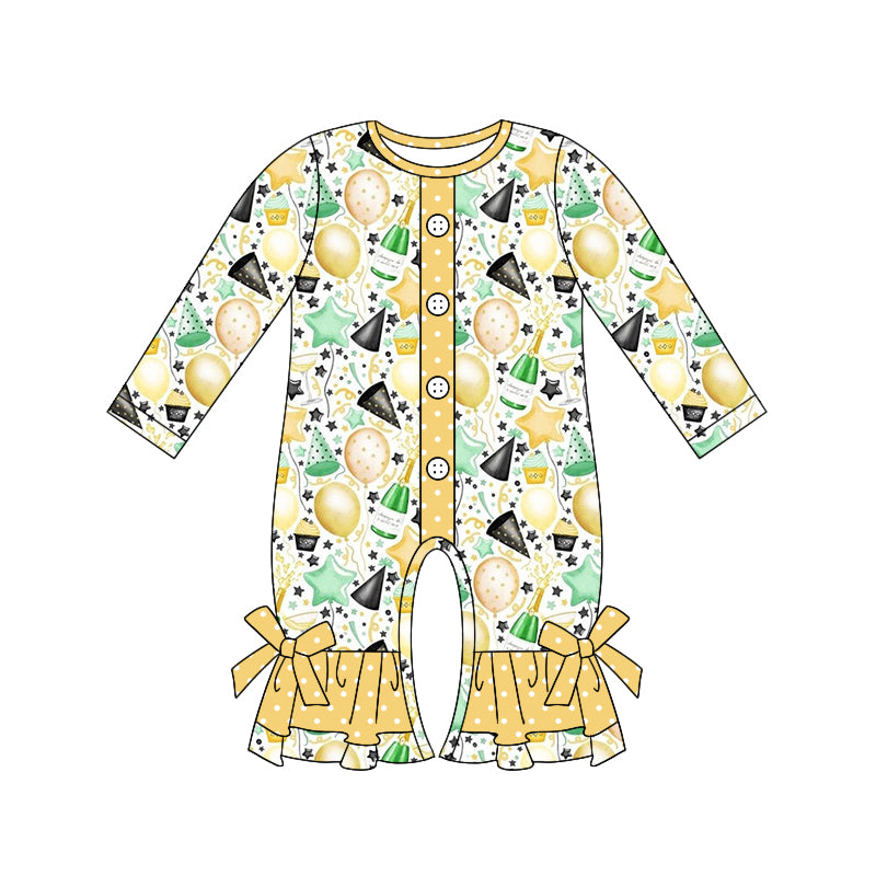 7.31 custom each style moq 5eta 4-6week Sibling Sister Happy new year baby girls sets and dress and rompers match family design