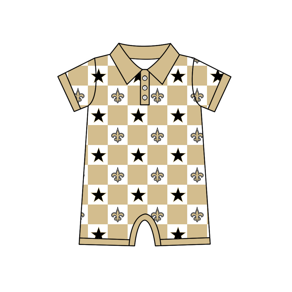 Custom moq 5 mix size milk silk summer teams Baby Girl Sleeveless Top Skirts Set Dress And Shorts Yoga Checked Outfit Boy's Checked Short-Sleeved Polo Shirt And Romper