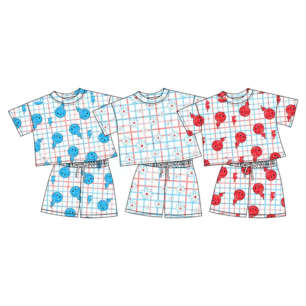 25.12.15 custom each style moq 5 eta 6-8week Sibling Sisters baby girl clothes short sleeve shorts sets 3 match family design