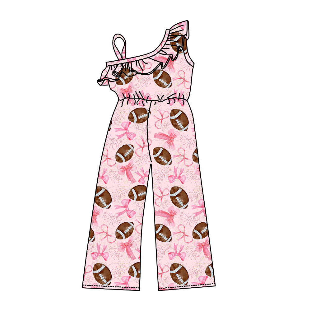 8.27 custom each style moq 5eta 4-6week baby girls clothes rugby bow pink long sleeve baby girls jumpsuit