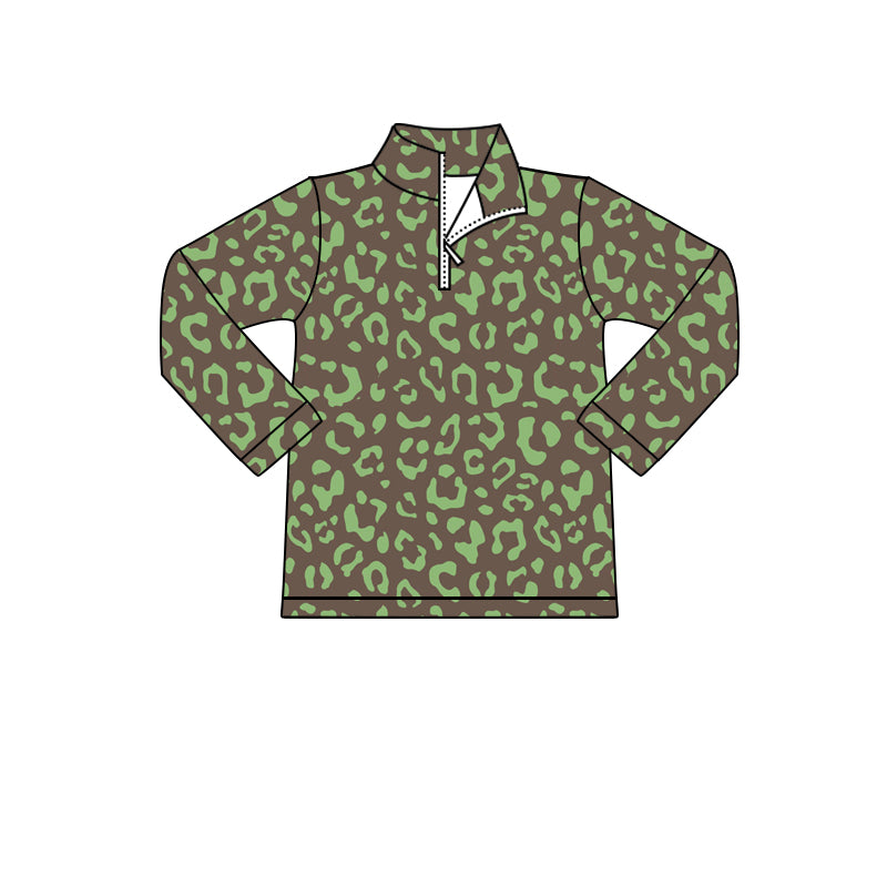 9.24 custom each style moq 5 eta 4-6week baby girls clothes leopard long sleeve top