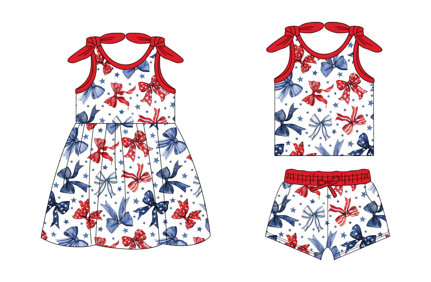 26.1.14 custom each style moq 5 eta 6-8week Sibling Sister bow baby short sleeve shorts sets and dress match design