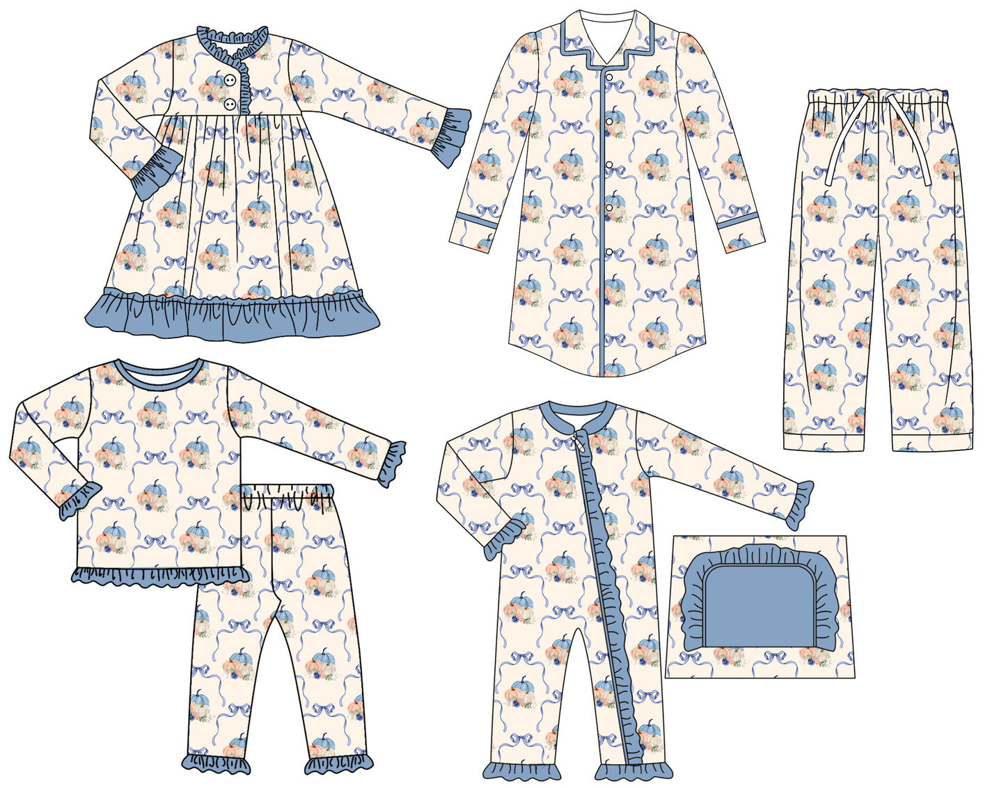 25.6.24 custom each style moq 5eta 4-6week Sibling Sisters halloween bow baby girl long sleeve pants sets and adult top and adult pants and romper and dress match family design