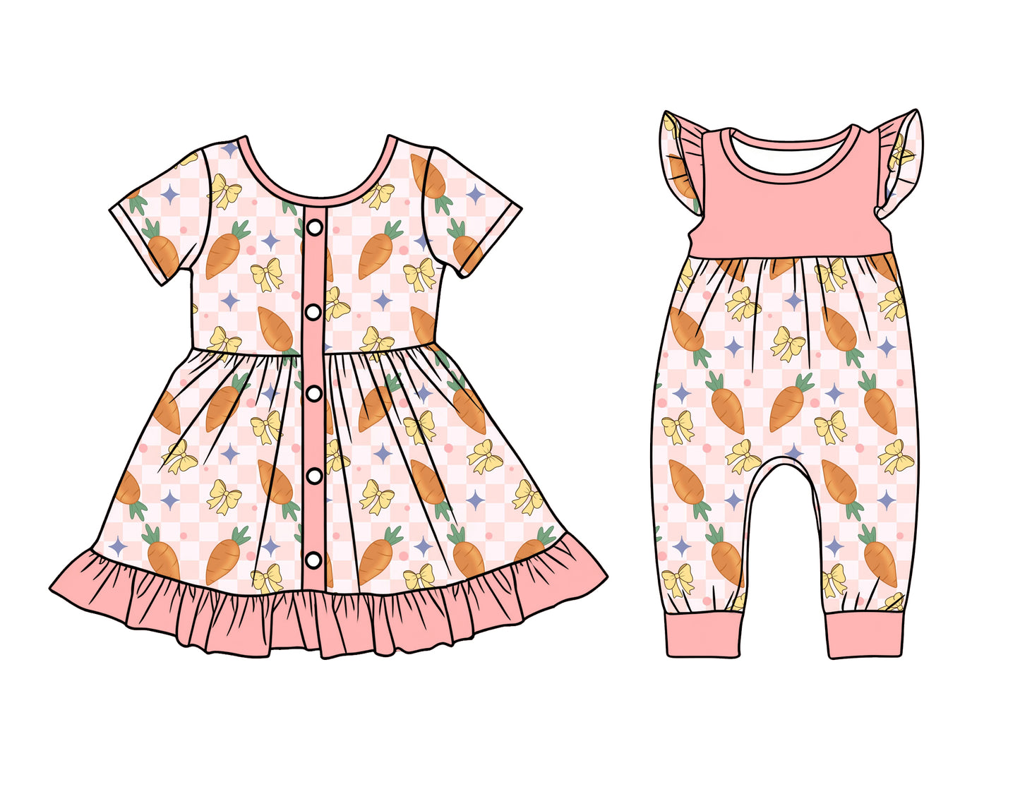 25.12.13 custom each style moq 5 eta 6-8week Sibling Sister easter bow baby short sleeve romper and dress match design