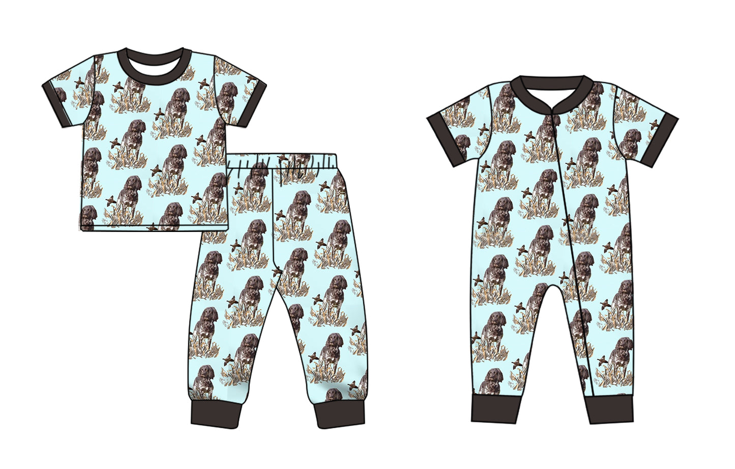 11.27 custom each style moq 5eta 4-6week Sibling Sister puppy baby girls short sleeve sets and rompers match design