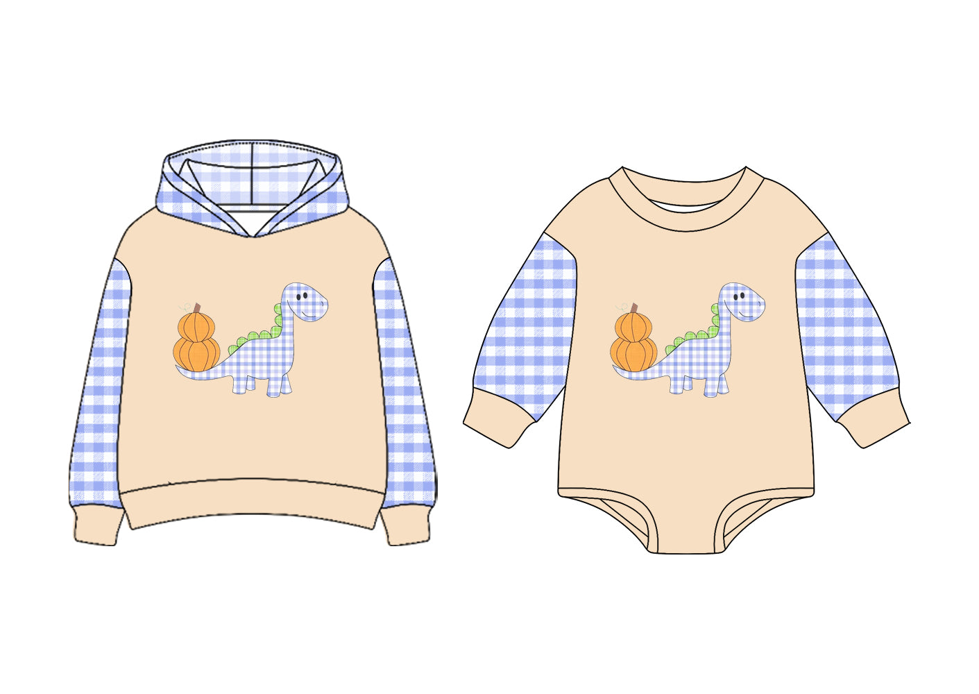 25.7.1 custom each style moq 5eta 4-6week Sibling Sisters pumpkin dinosaur baby boy long sleeve romper and top match family design