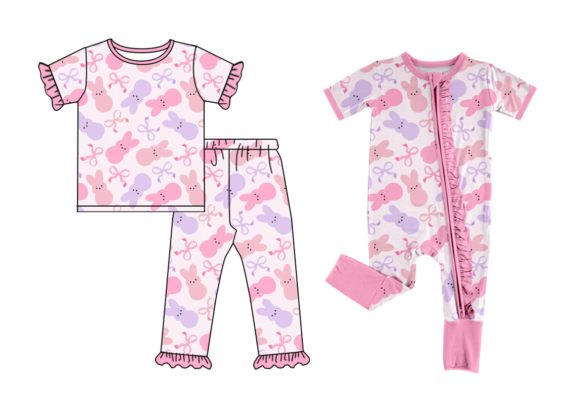 12.7 custom each style moq 5eta 4-6week Sibling Sister easter bow baby girls short sleeve sets and rompers match design
