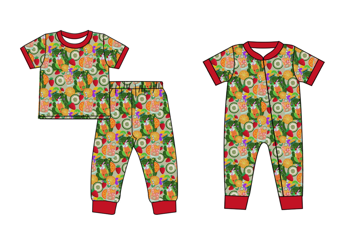 12.6 custom each style moq 5eta 4-6week Sibling Sister fruit baby girls short sleeve sets and rompers match design