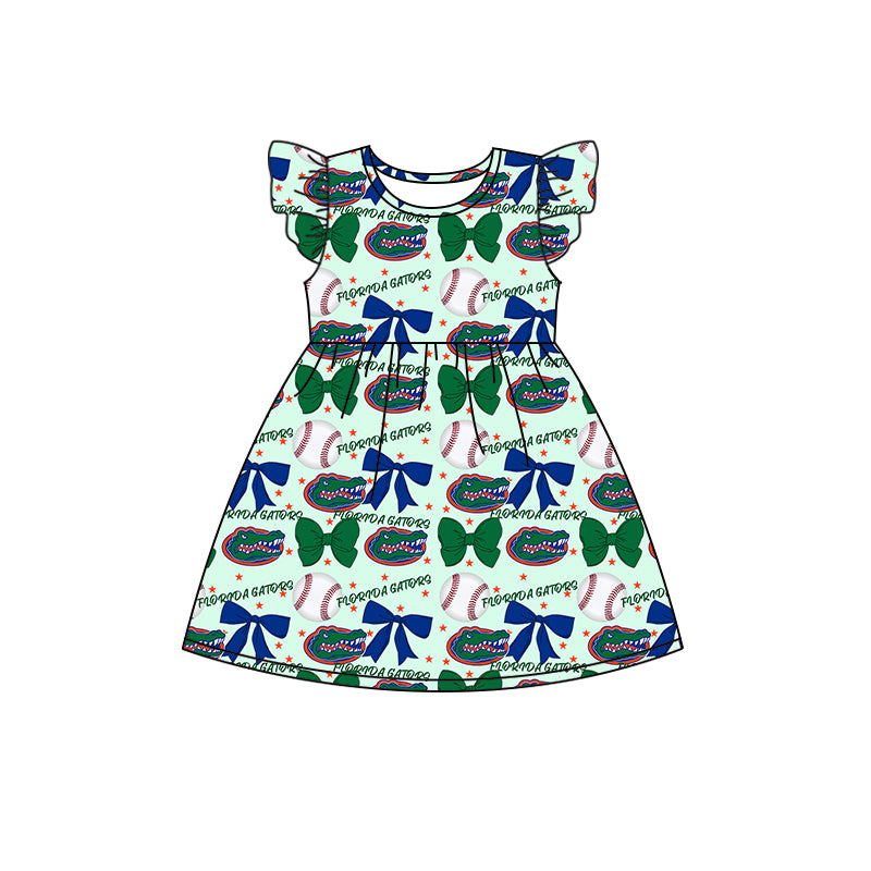 Custom moq 5 each style summer teams baby girls clothes team bow green long sleeve hooded pants sets and dress and romper-25.6.13
