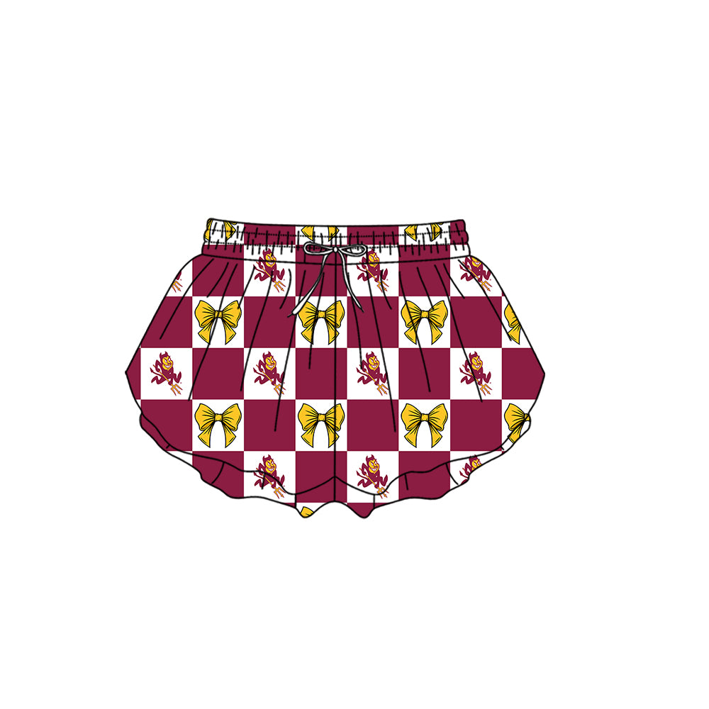 Custom moq 5 mix size Milk Silk Summer Girls' Set Bow Print Plaid Sleeveless Skirt 3-Piece Set Includes Dress and Shorts-26.1.27