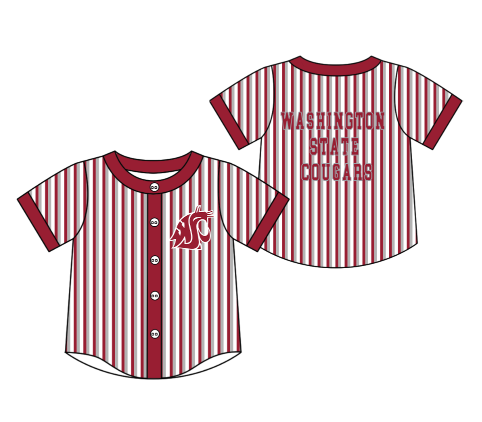 Custom moq 5 mix size milk silk summer teams Red Striped Short-Sleeved Button-Down Shirt for Baby Boy Summer Outfit