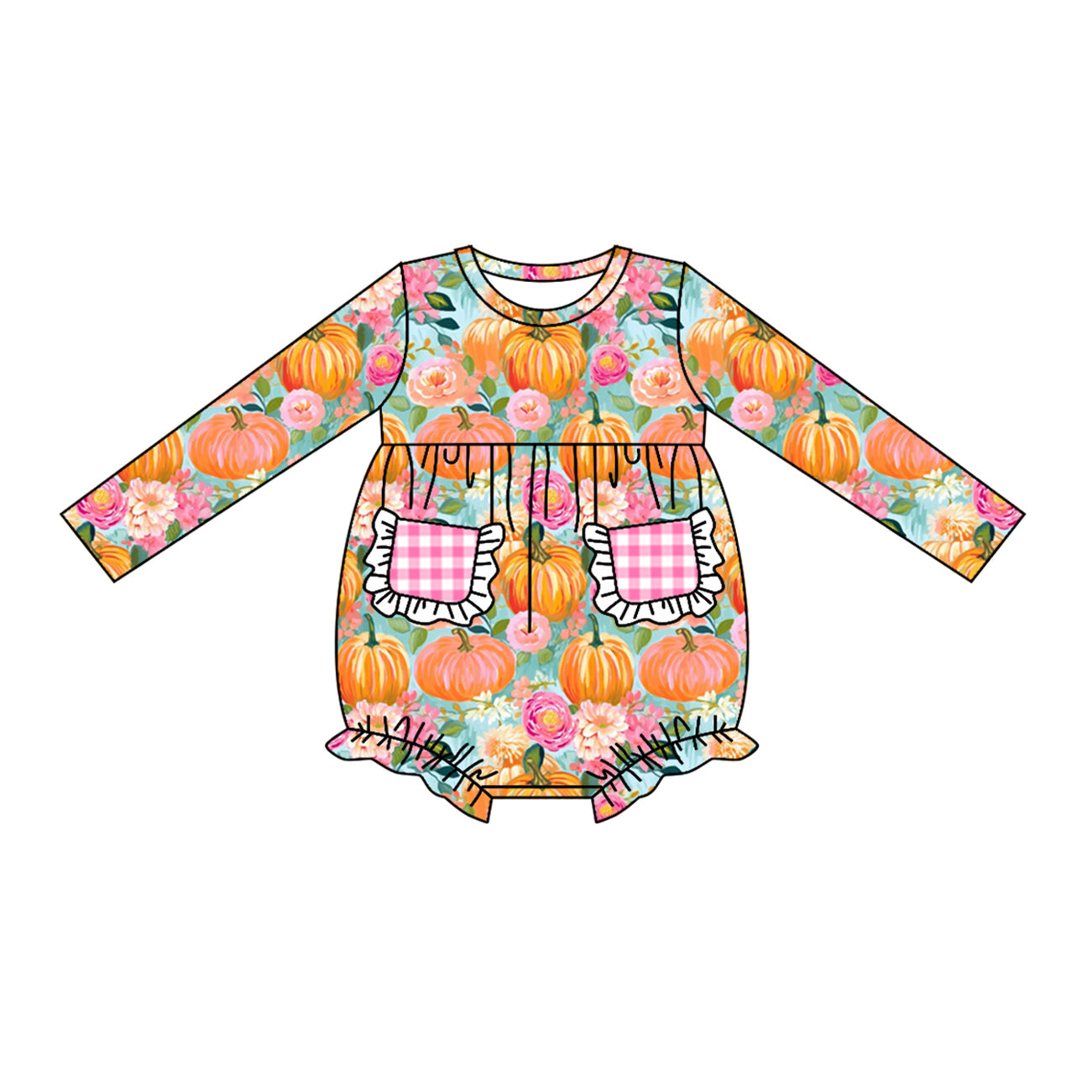 5.20custom each style moq 5eta 4-5week Sibling Sister Halloween pumpkin print pink girls outfits and baby romper and dress match family design