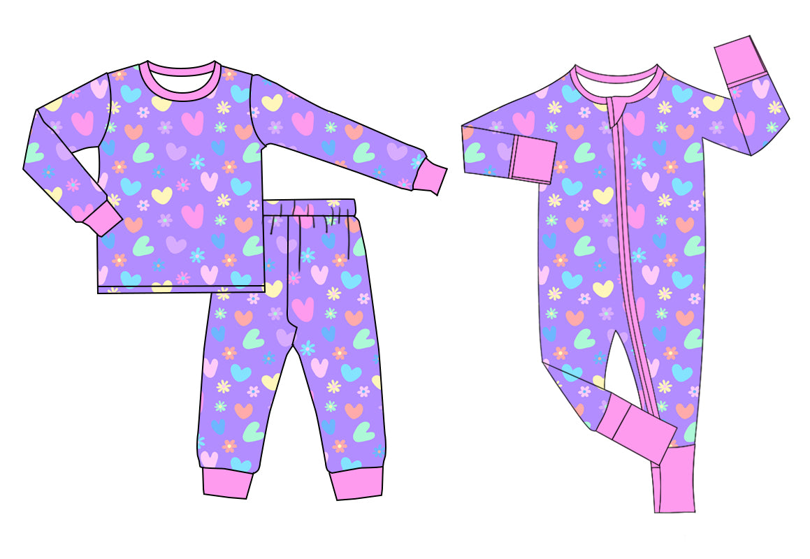 11.3 custom each style moq 5eta 4-6week Sibling love purple baby girl sets and rompers match family design