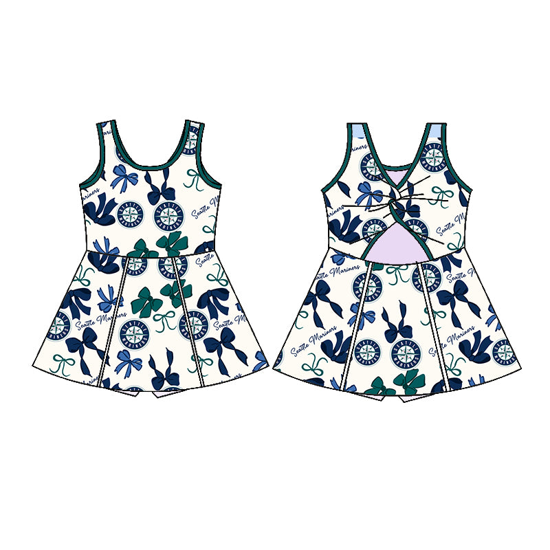 Custom moq 5 mix sizes summer teams baby girls clothes team green short sleeve skirts shorts sets dress 1 and dress 2 and dress 3 and dress 4-25.5.19