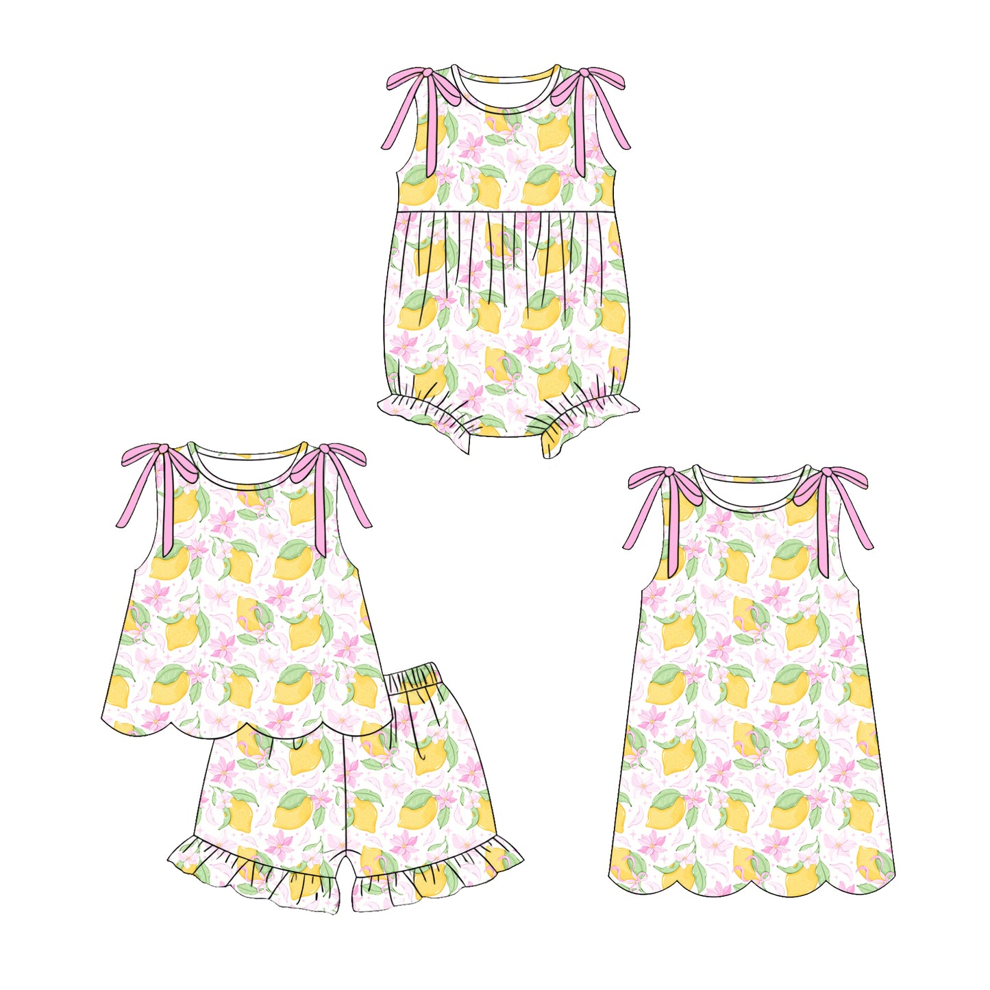 3.17 Custom moq 5 mix size Sibling Baby Girl's Sleeveless Top And Shorts Set Cute Romper Dress for Summer