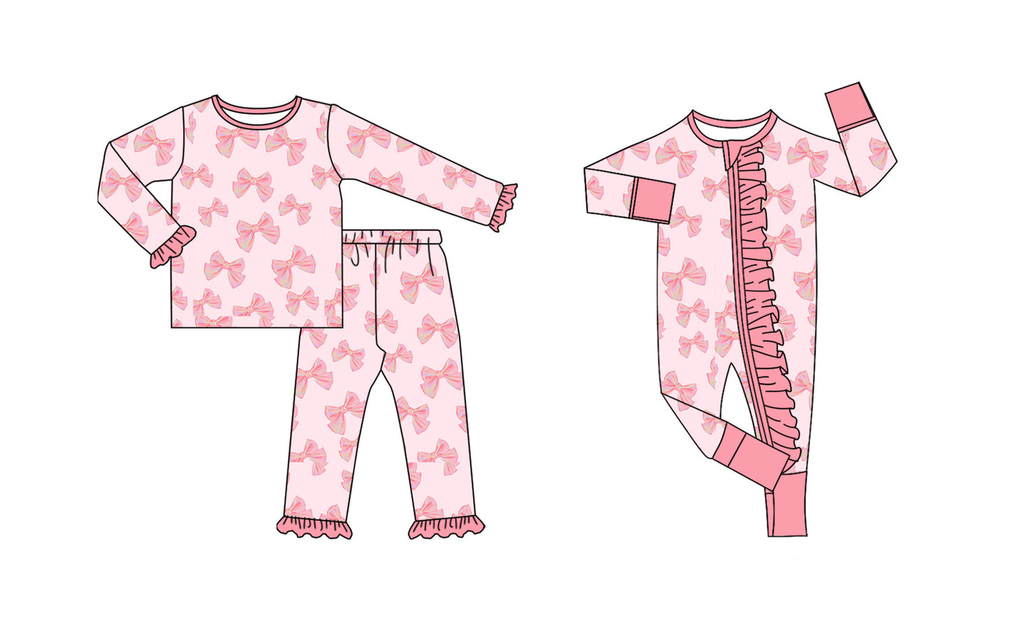 25.9.20 custom each style moq 8 eta 6-8week Sibling Sisters bow baby girl clothes long sleeve pants sets and romper match family design
