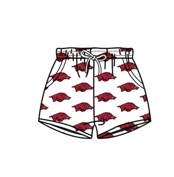 Custom moq 5 mix size milk silk summer teams Baby Girl Red Stripe Two-Piece Swimsuit Set One Piece Swimsuits Boys Swim Trunks