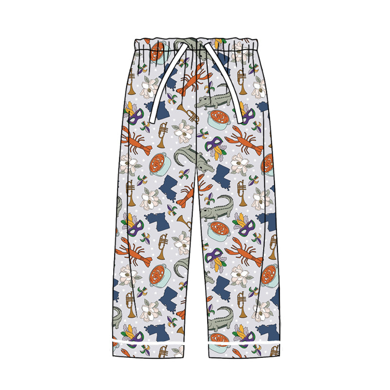 7.22 custom each style moq 5eta 4-6week adult clothes crayfish Mari gras blue adult man pants