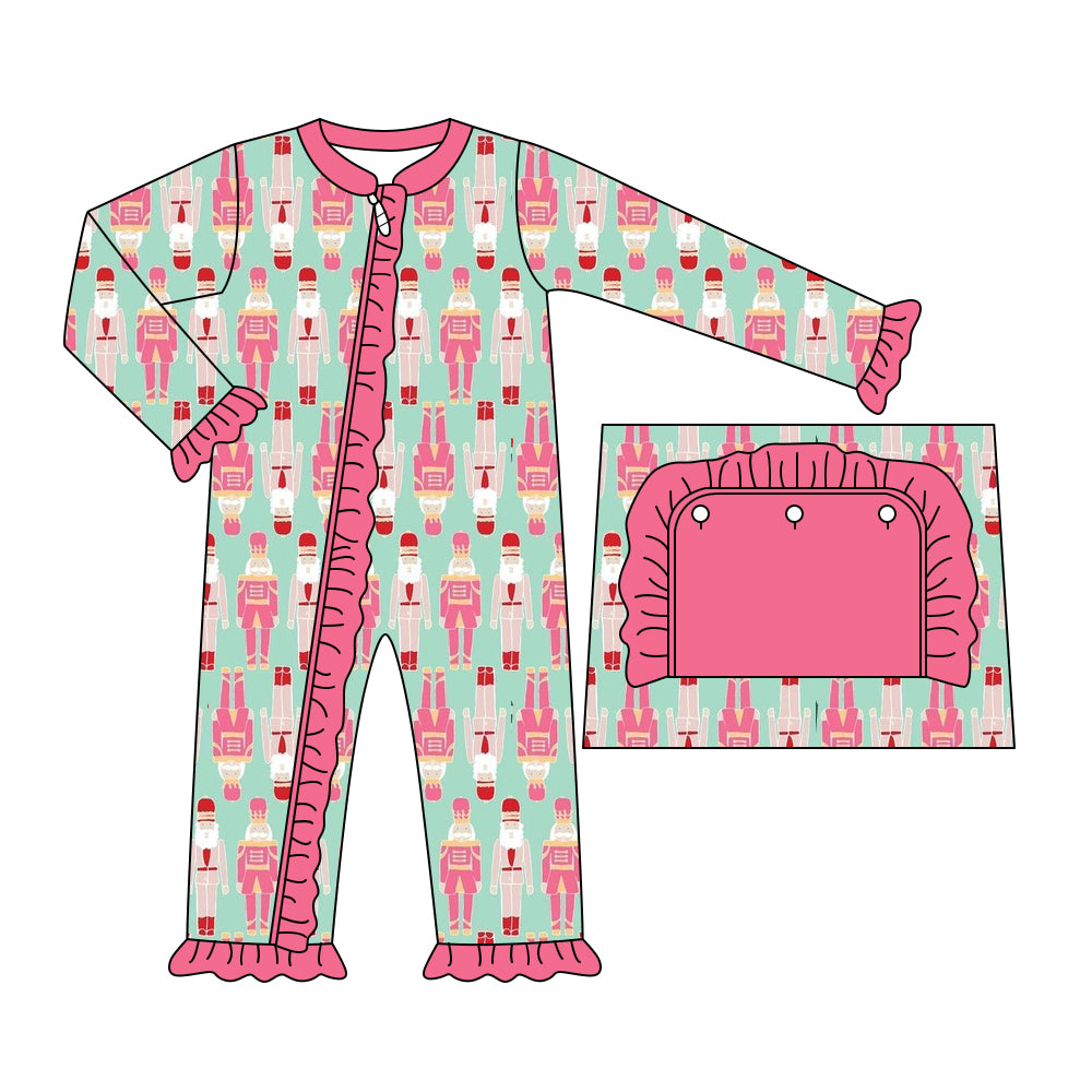 6.5 custom each style moq 5eta 4-6week Sibling Sister Christmas King Soldier pink baby girls pajamas sets and dress and baby romper match family design