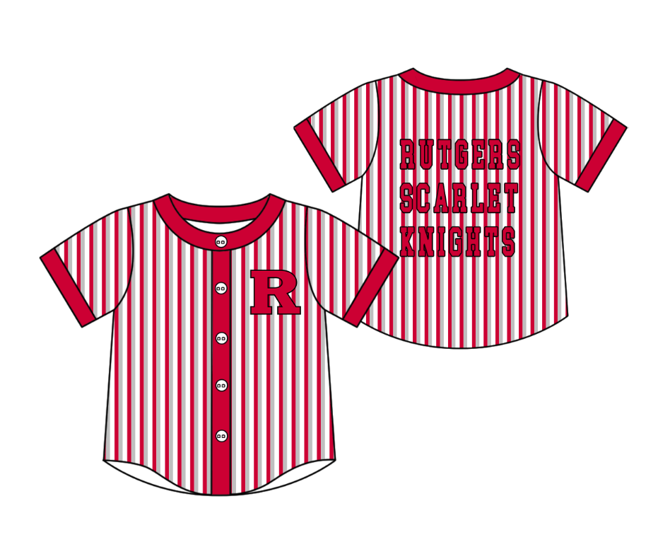 Custom moq 5 mix size milk silk summer teams Red Striped Short-Sleeved Button-Down Shirt for Baby Boy Summer Outfit