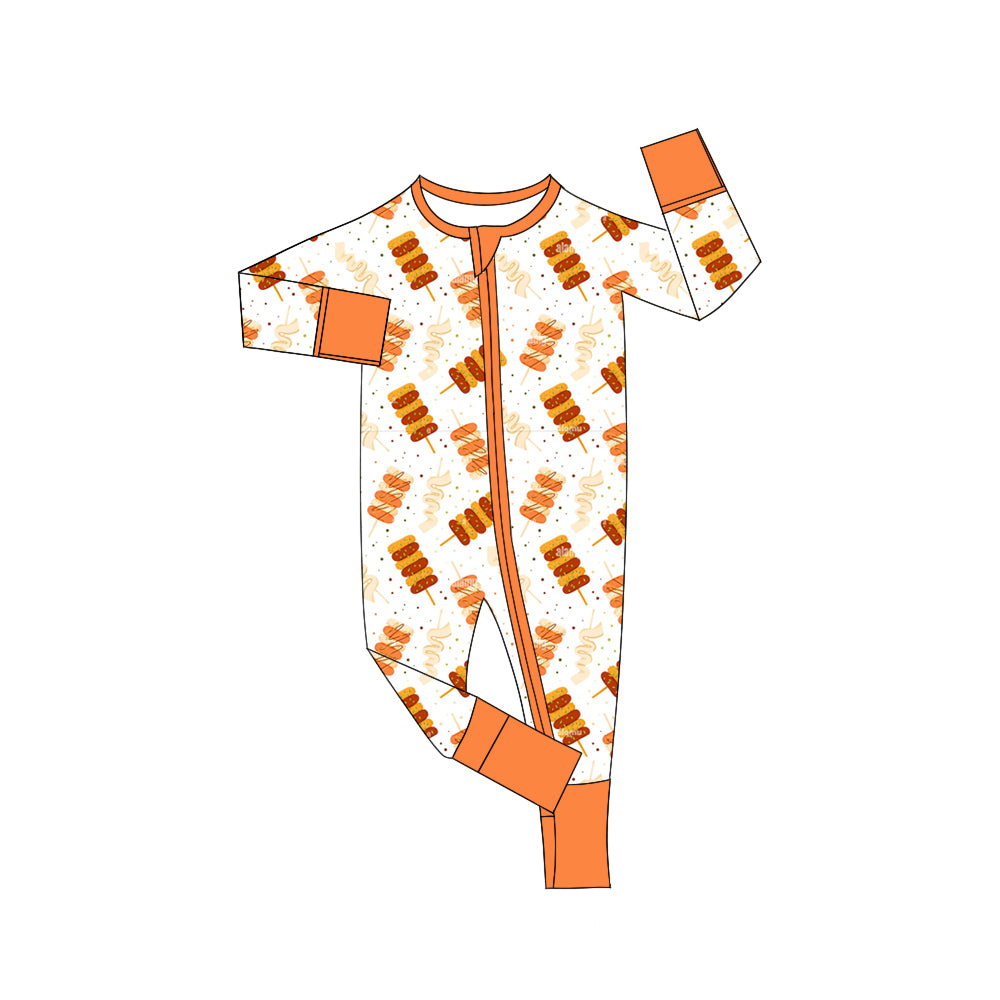 6.20 custom each style moq 5eta 4-6 week Sibling Sister orange boys outfits and romper match family design