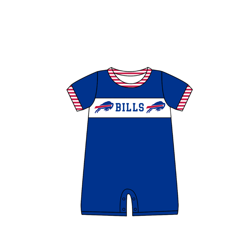 Custom moq 5 mix size milk silk summer teams baby girl boys clothes Blue short sleeve shorts sets 2 and dress and rompers 2 series