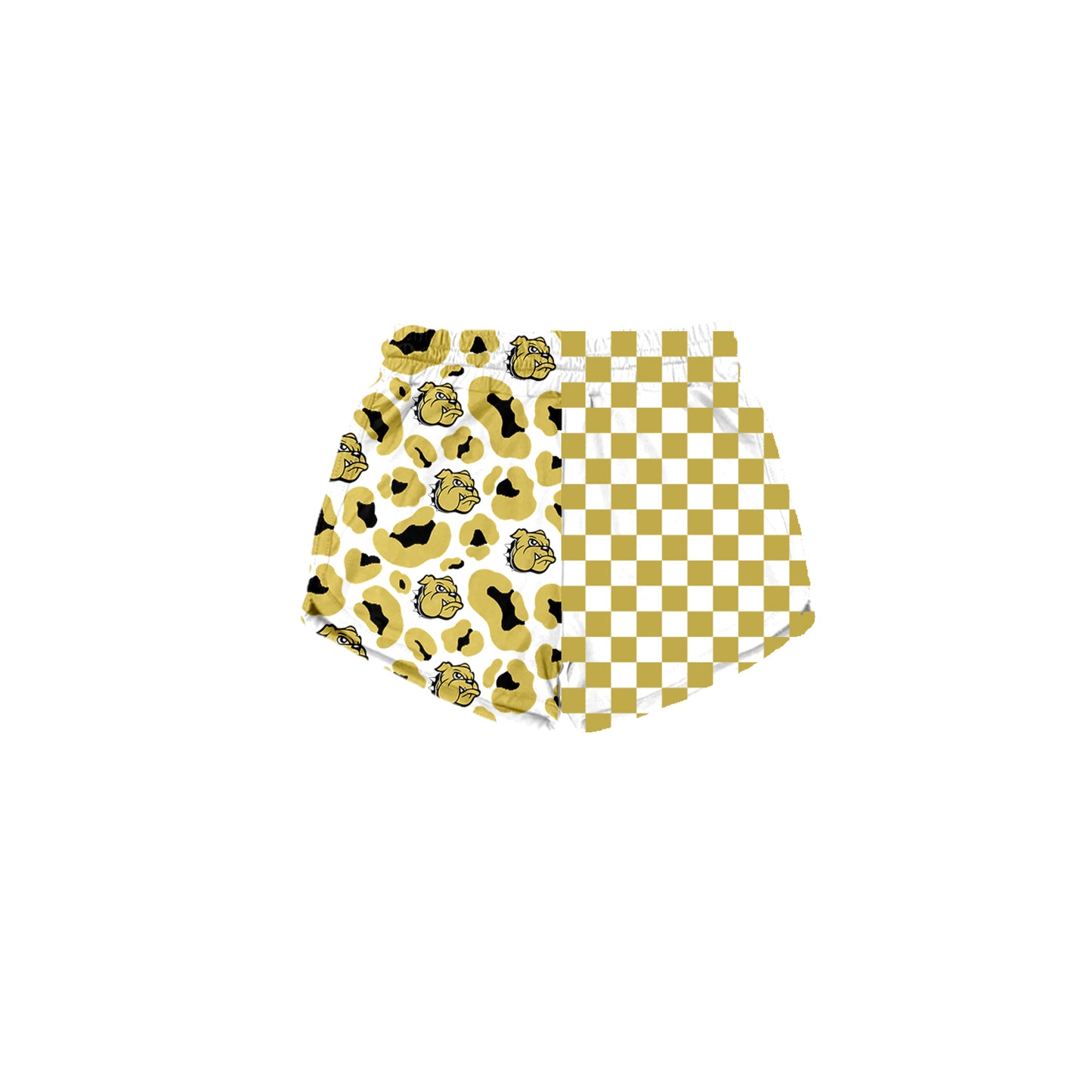 Custom moq 5 mix size milk silk summer teams Adult And Kids Yellow Checked Leopard Patchwork Summer Casual Shorts