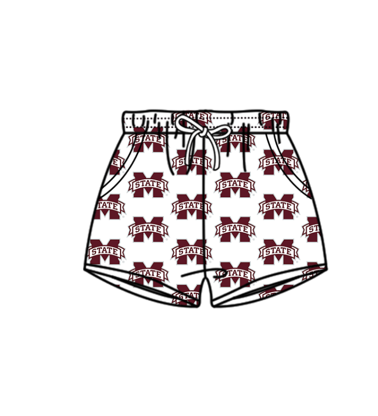 Custom moq 5 mix size milk silk summer teams Baby Girl Dark Red Stripe Two-Piece Swimsuit Set One Piece Swimsuits Boys Swim Trunks