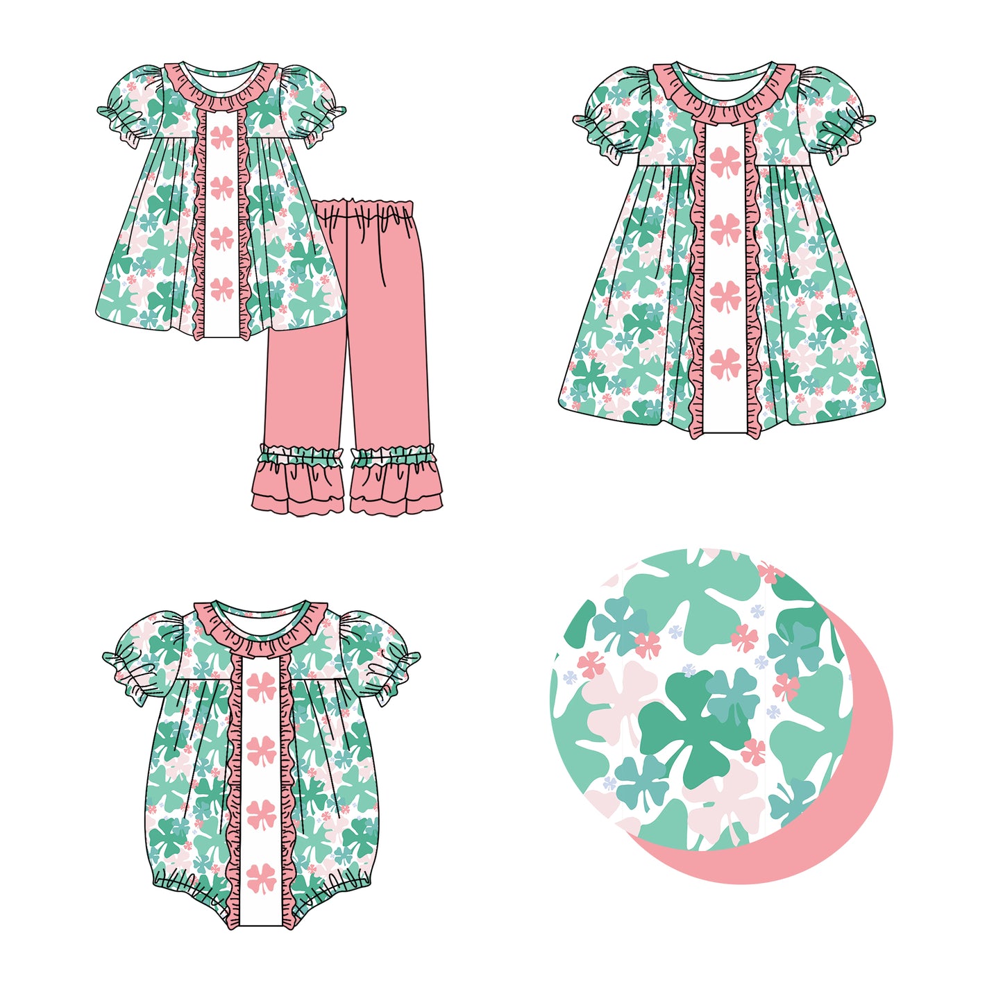 12.13 custom each style moq 5eta 4-6week Sibling Sister baby girl sets and dress and rompers match family design
