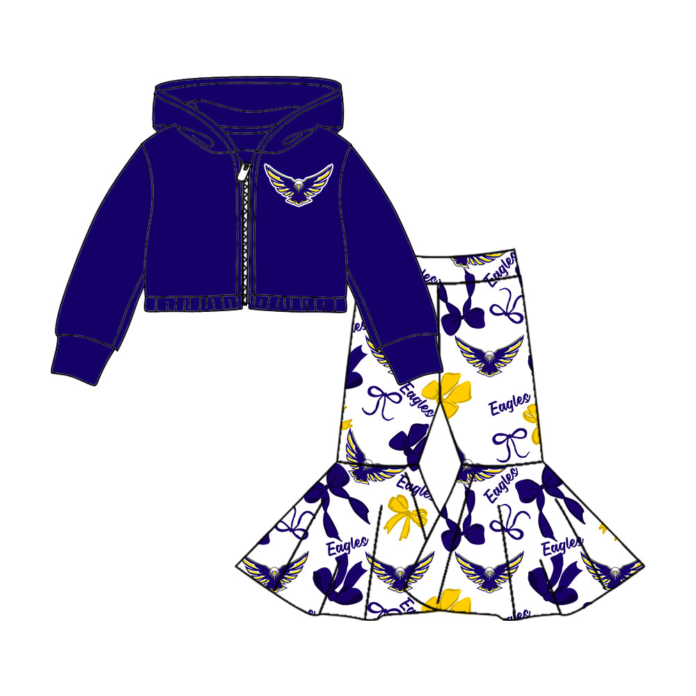 Custom moq 5 mix size milk silk summer teams baby girls clothes bow purple short sleeve pants sets and hooded long sleeve pants sets-25.7.25